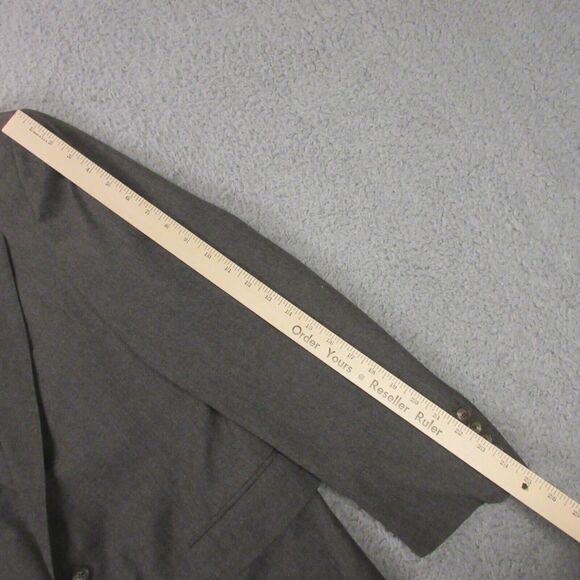 VTG Polo Ralph‎ Lauren Blazer Suit Jacket 43R USA Union Made Wool Solid Gray - Picture 11 of 14